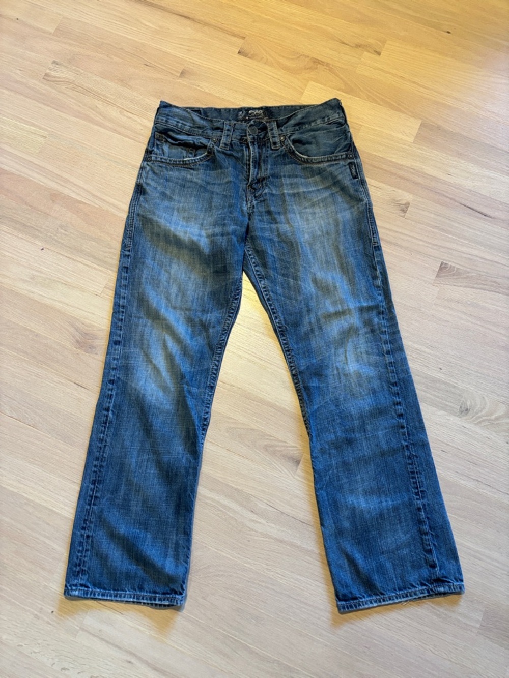 Silver Jeans Men's Medium Blue Straight Jeans Gordie -513sku